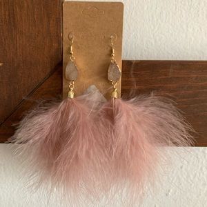 Light Pink Feather Earrings